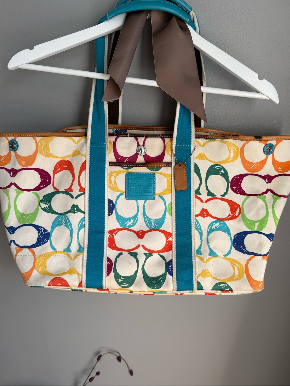 Coach Hamptons Multicolor Scribble Tote